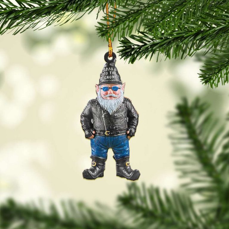 Bad To The Gnome Biker Hanging Ornament Bad To The Gnome Biker hanging Ornament