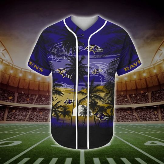 Baltimore Ravens Tropical Baseball Jersey 1 Baltimore Ravens Tropical Baseball Jersey