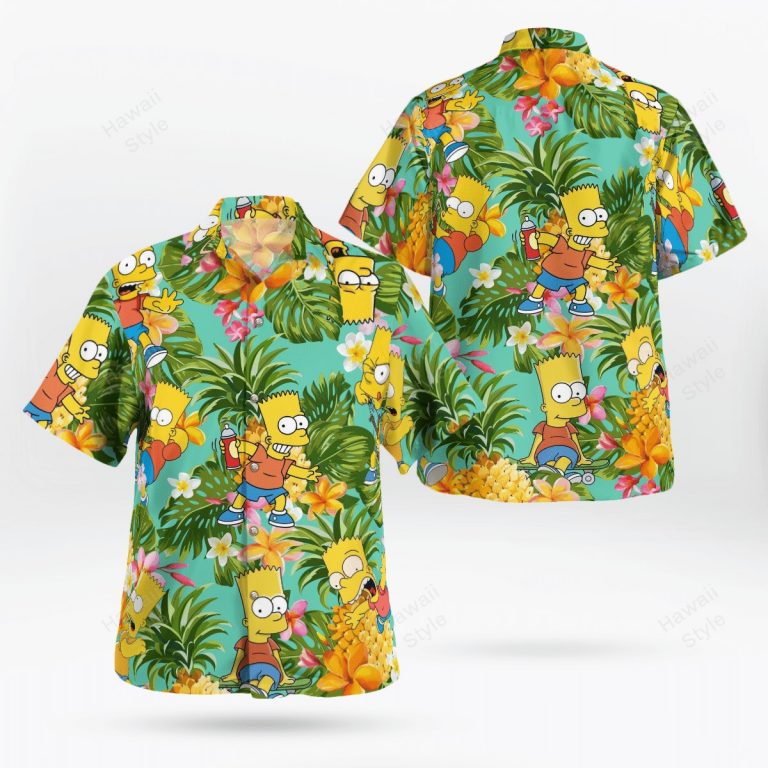 Bart Simpson pineapple tropical hawaiian shirt 1