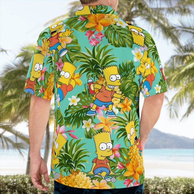 Bart Simpson pineapple tropical hawaiian shirt 4