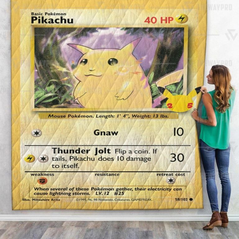 Basic Pokemon Pikachu Card quilt 1