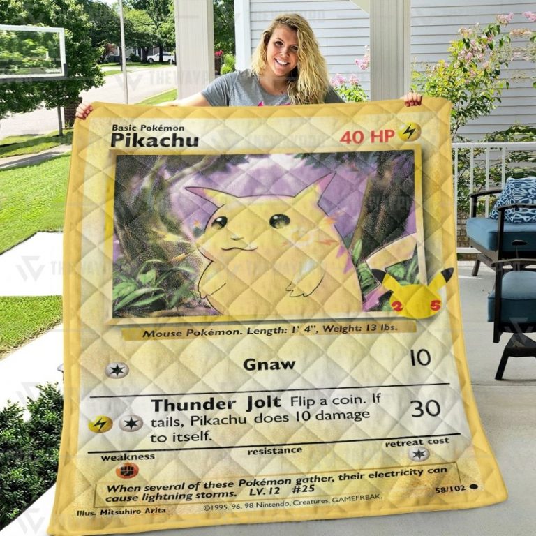 Basic Pokemon Pikachu Card quilt 2