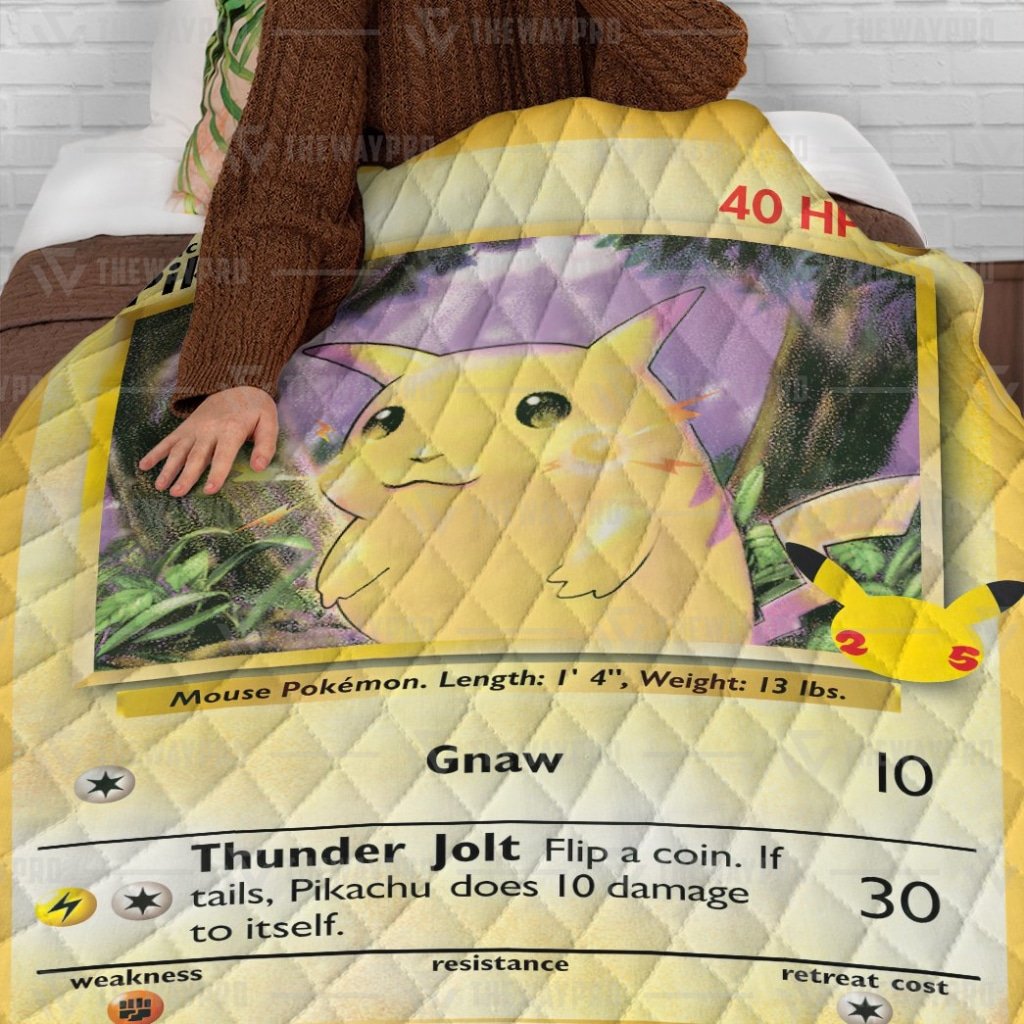 Basic Pokemon Pikachu Card quilt 3