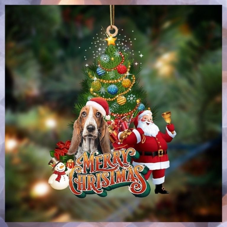 Basset Hound Santa Claus Christmas hanging ornament 2 Basset Hound Santa Claus Christmas hanging ornament 2