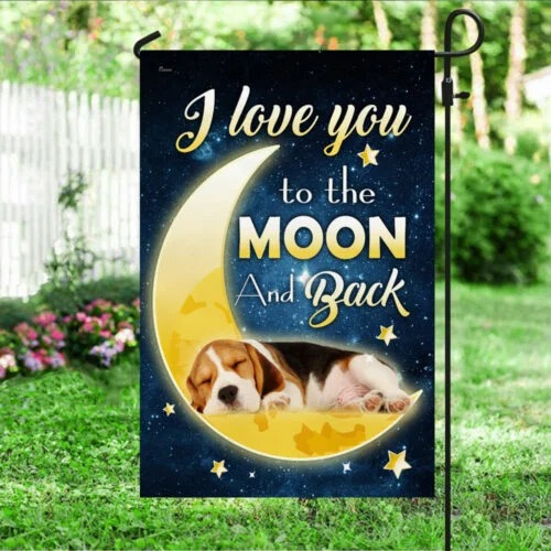 Beagle Dog and Moon I Love You To The Moon And Back flag 3 Beagle Dog and Moon I Love You To The Moon And Back flag 4