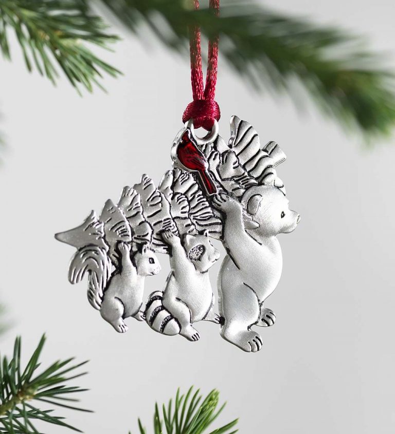 Bear Bring home the tree Christmas hanging ornament