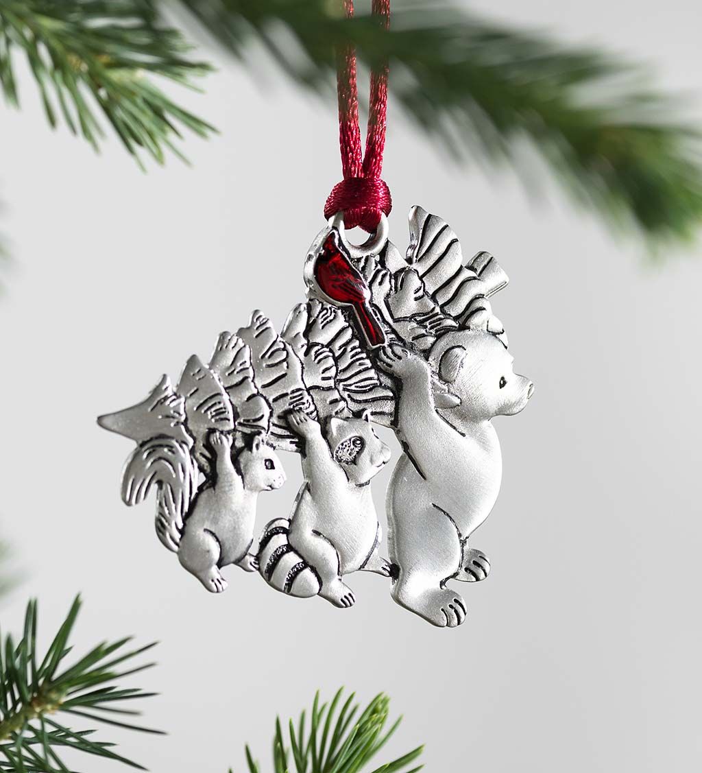 Bear Bring home the tree Christmas hanging ornament