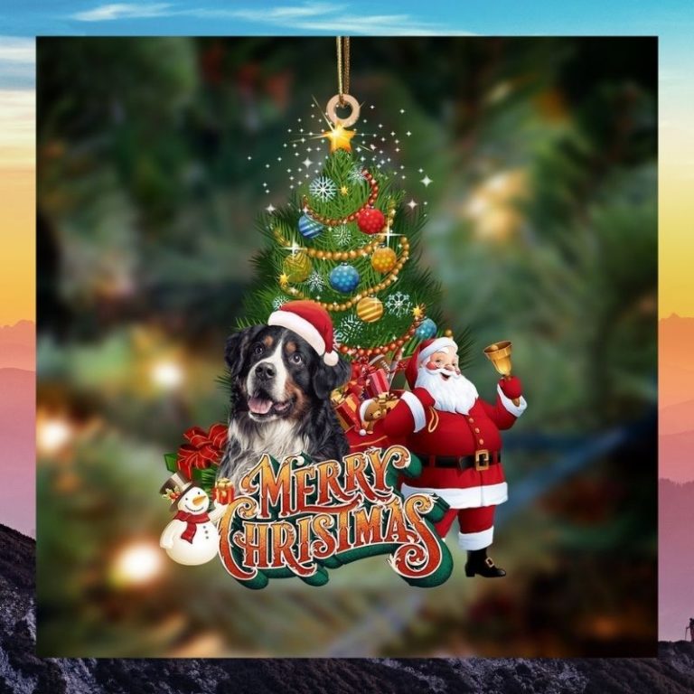Bernese Mountain Merry christmas Santa Claus christmas tree ornament (2) Bernese Mountain Merry christmas Santa Claus christmas tree ornament 2