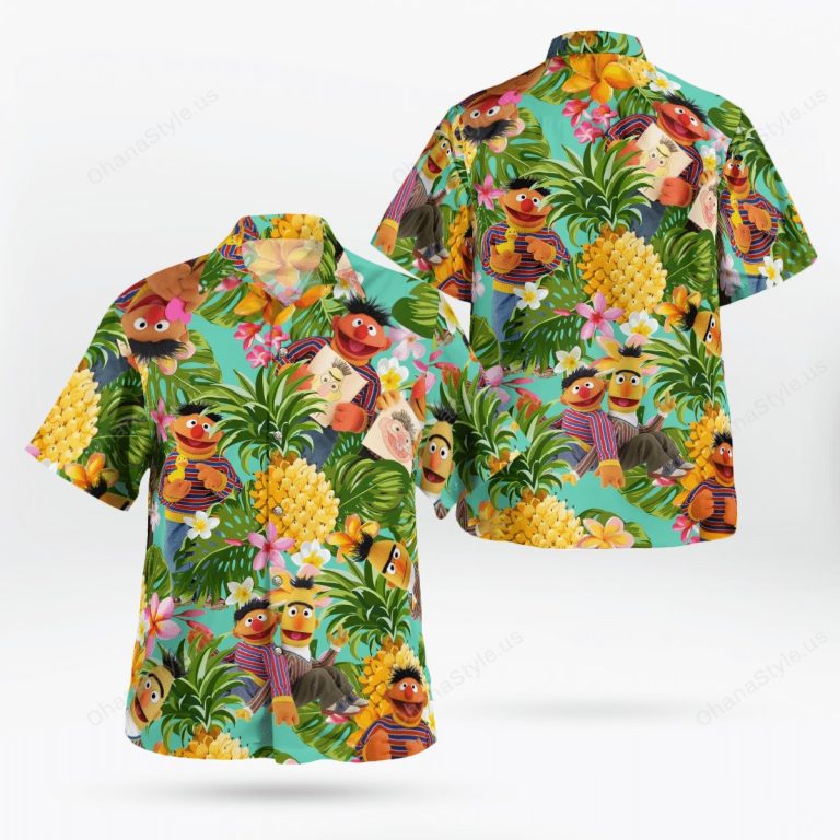 Bert and Ernie pineapple tropical hawaiian shirt 1