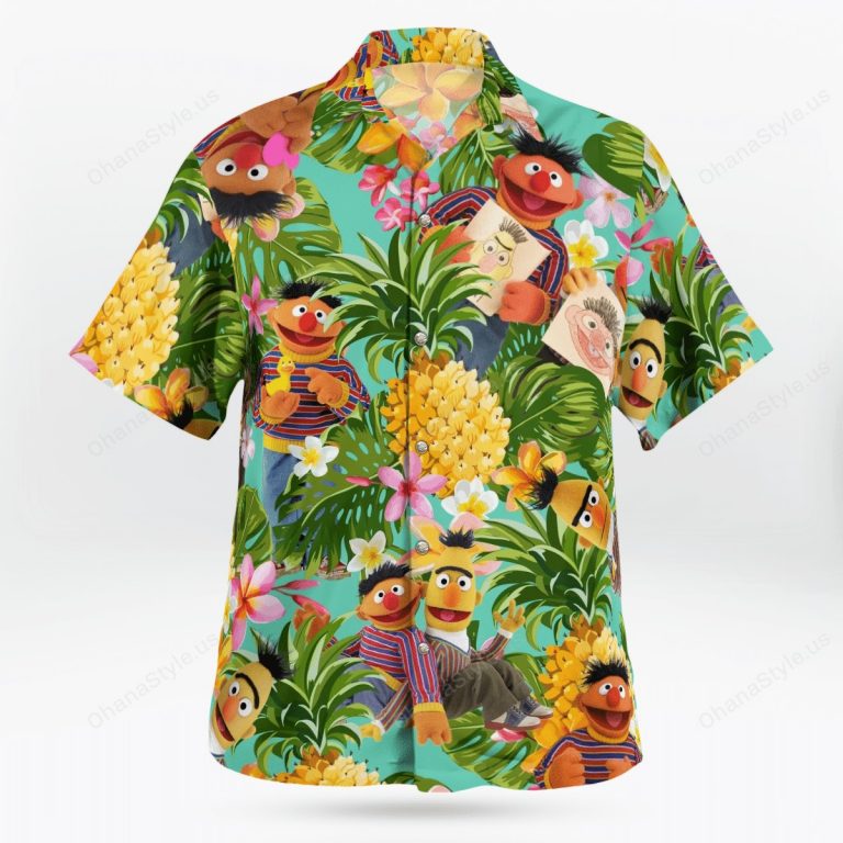 Bert and Ernie pineapple tropical hawaiian shirt 2