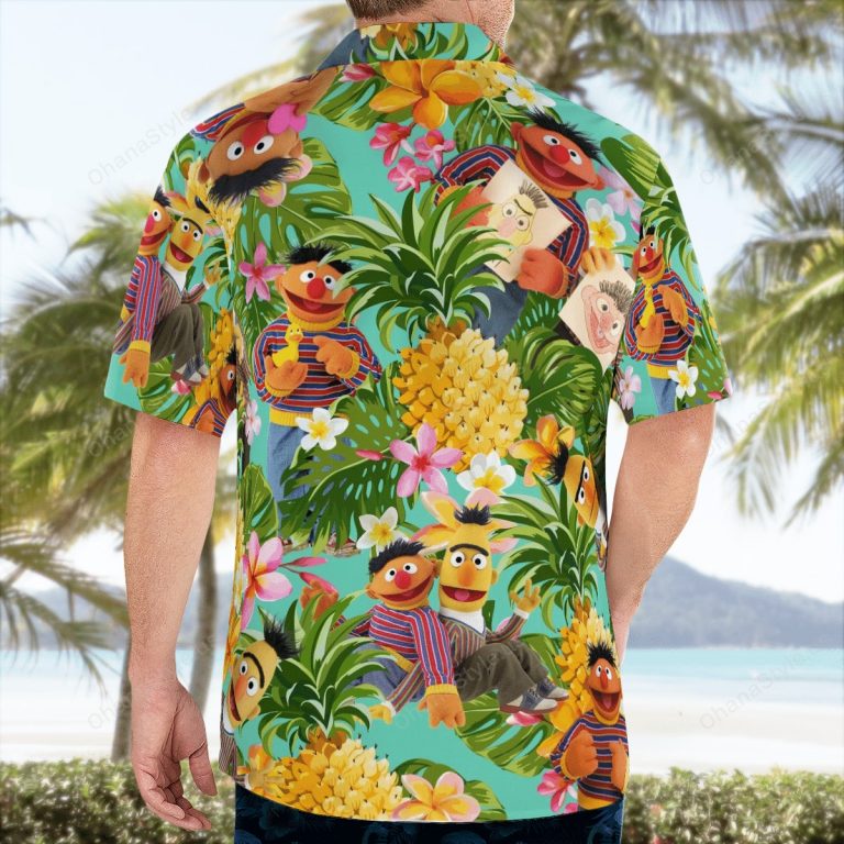 Bert and Ernie pineapple tropical hawaiian shirt 4