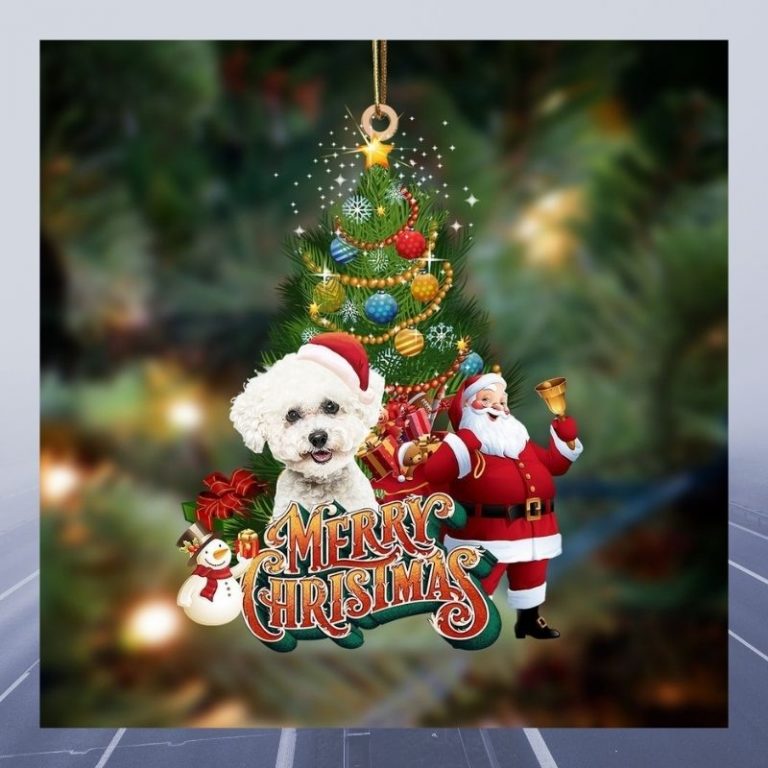 Bichon Frise Santa Claus christmas tree Merry christmas ornament 2 Bichon Frise Santa Claus christmas tree Merry christmas ornament 2
