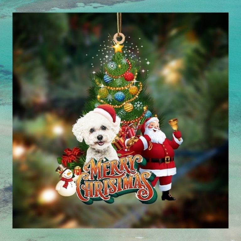 Bichon Frise Santa Claus christmas tree Merry christmas ornament 3 Bichon Frise Santa Claus christmas tree Merry christmas ornament 3