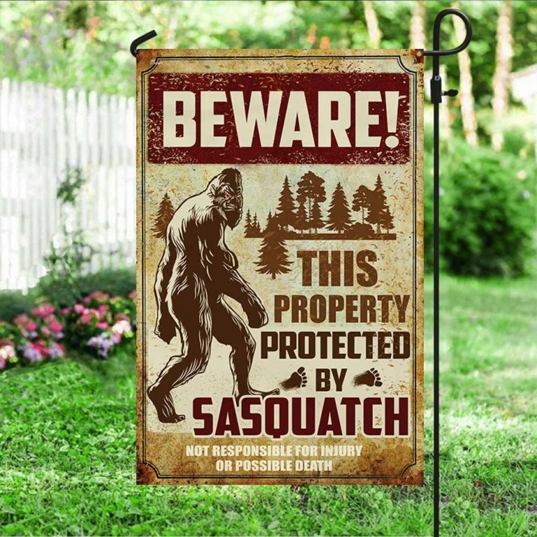 Bigfoot Beware This Property Protected By Sasquatch Flag 3