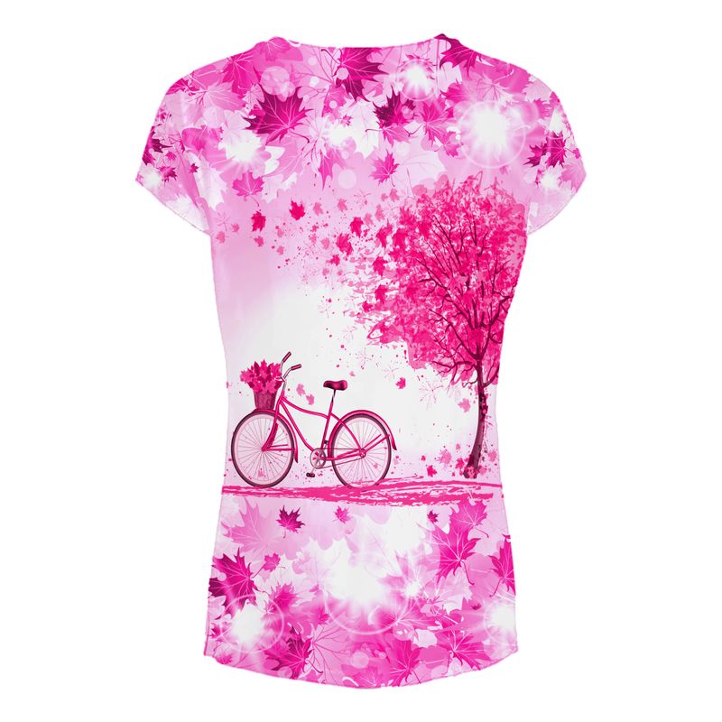 Bike Maple Leaf Breast Cancer Awarenes v neck t shirt 2 Bike Maple Leaf Breast Cancer Awarenes v neck t shirt 2