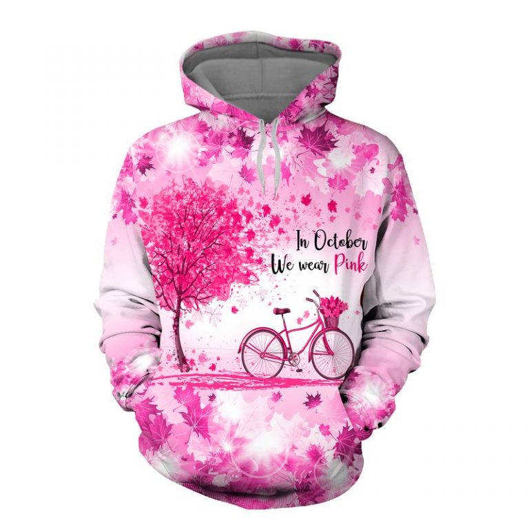 Bike Maple Leaf Breast Cancer Awareness 3d shirt hoodie 3