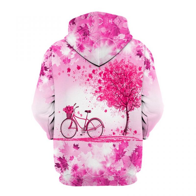 Bike Maple Leaf Breast Cancer Awareness 3d shirt hoodie 4