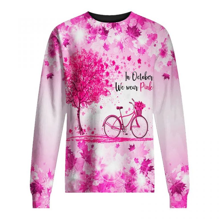 Bike Maple Leaf Breast Cancer Awareness 3d shirt hoodie 5