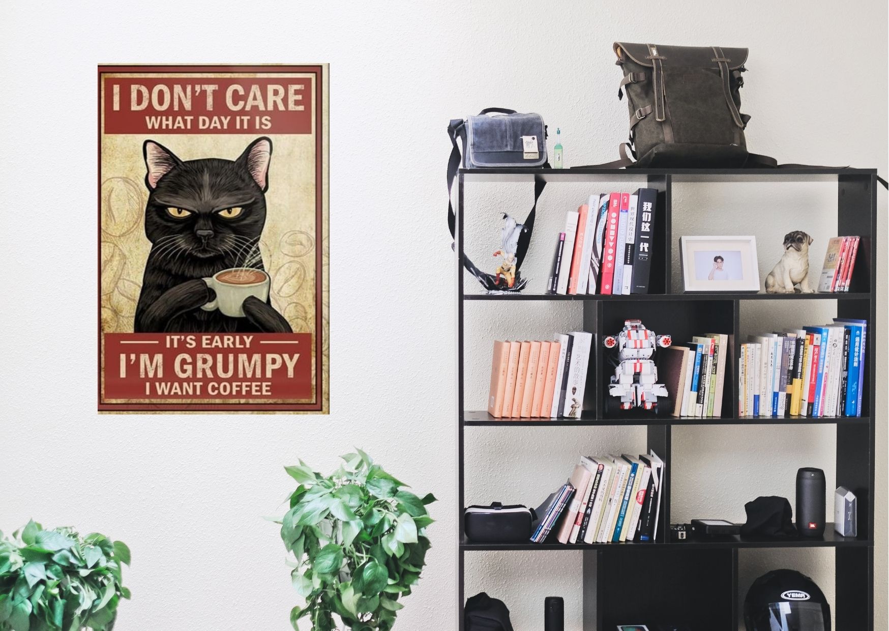 Black cat I don't care what day it is I want coffee poster 3 Black cat I dont care what day it is I want coffee poster 2