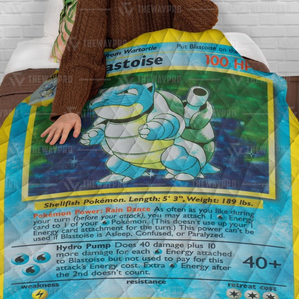 Blastoise Pokemon fleece quilt 3