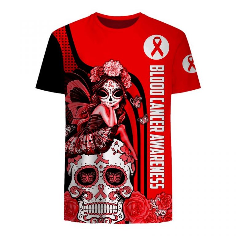 Blood Cancer Awareness Sugar Skull Fairy 3d shirt hoodie 5