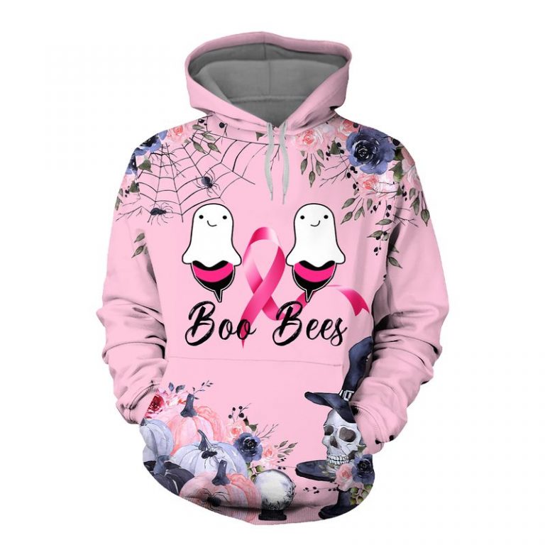 Boo Bees skull pumpkin Breast cancer awareness 3d shirt, hoodie (2) Boo Bees skull pumpkin Breast cancer awareness 3d shirt hoodie 2