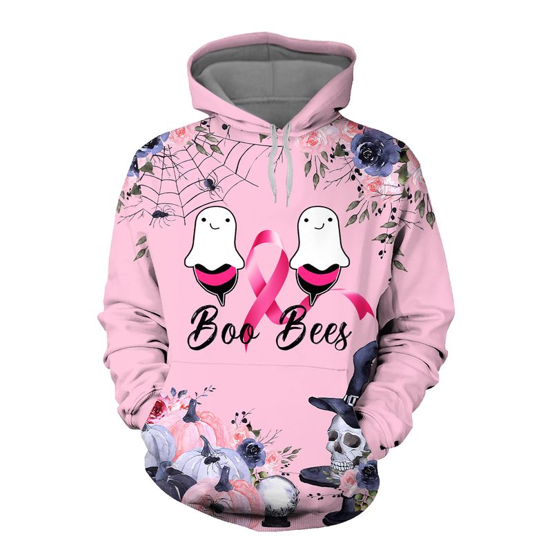Boo Bees skull pumpkin Breast cancer awareness 3d shirt, hoodie 3 Boo Bees skull pumpkin Breast cancer awareness 3d shirt hoodie 2