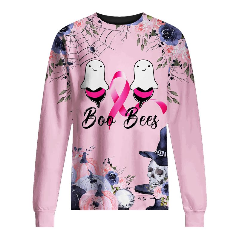 Boo Bees skull pumpkin Breast cancer awareness 3d shirt, hoodie 7 Boo Bees skull pumpkin Breast cancer awareness 3d shirt hoodie 6