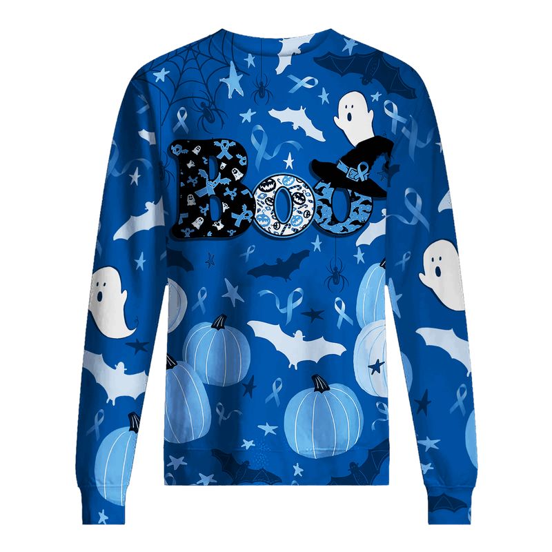 Boo Pumpkin Halloween Colorectal Cancer Awareness 3d shirt, hoodie 13 Boo Pumpkin Halloween Colorectal Cancer Awareness 3d shirt hoodie 5