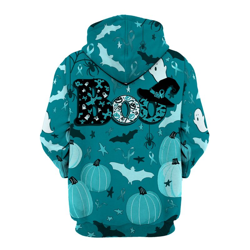 Boo Pumpkin Halloween Ovarian Cancer Awareness 3d shirt, hoodie 5 Boo Pumpkin Halloween Ovarian Cancer Awareness 3d shirt hoodie 2