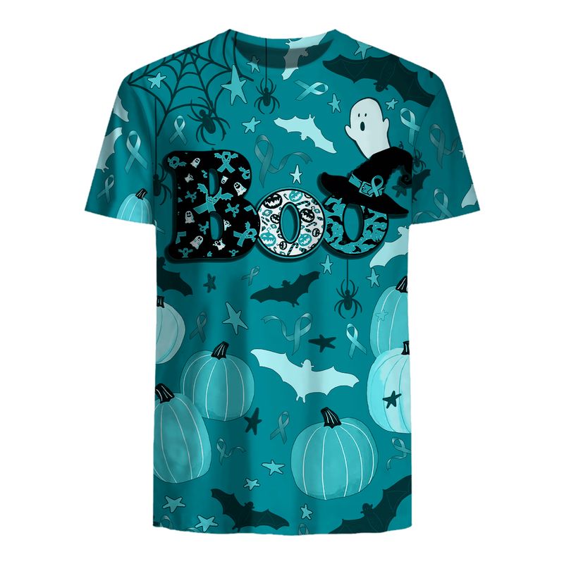 Boo Pumpkin Halloween Ovarian Cancer Awareness 3d shirt, hoodie 12 Boo Pumpkin Halloween Ovarian Cancer Awareness 3d shirt hoodie 3