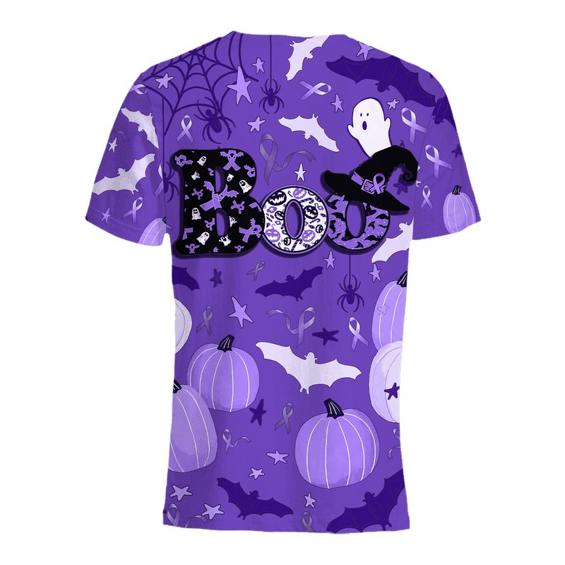 Boo Pumpkin Halloween Pancreatic Cancer Awareness 3d shirt, hoodie 3 Boo Pumpkin Halloween Pancreatic Cancer Awareness 3d shirt hoodie 4