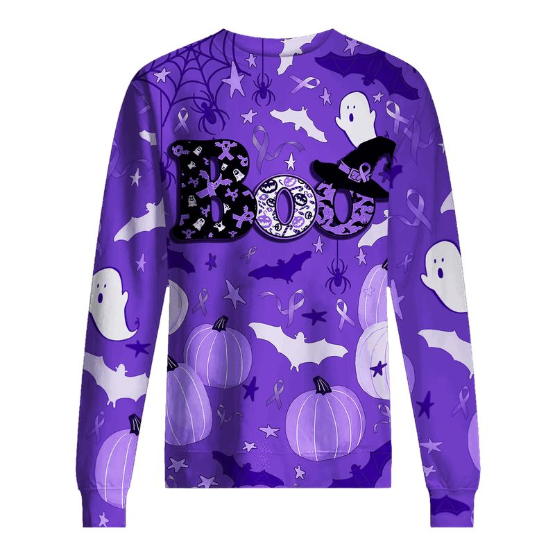 Boo Pumpkin Halloween Pancreatic Cancer Awareness 3d shirt, hoodie 2 Boo Pumpkin Halloween Pancreatic Cancer Awareness 3d shirt hoodie 5