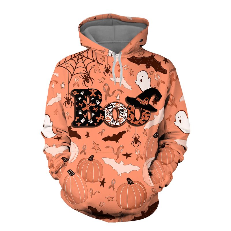 Boo Pumpkin Halloween Uterine Cancer Awareness 3d shirt, hoodie 6 Boo Pumpkin Halloween Uterine Cancer Awareness 3d shirt hoodie 1