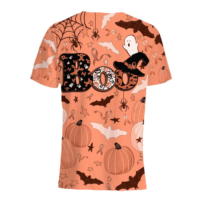 Boo Pumpkin Halloween Uterine Cancer Awareness 3d shirt, hoodie 3 Boo Pumpkin Halloween Uterine Cancer Awareness 3d shirt hoodie4