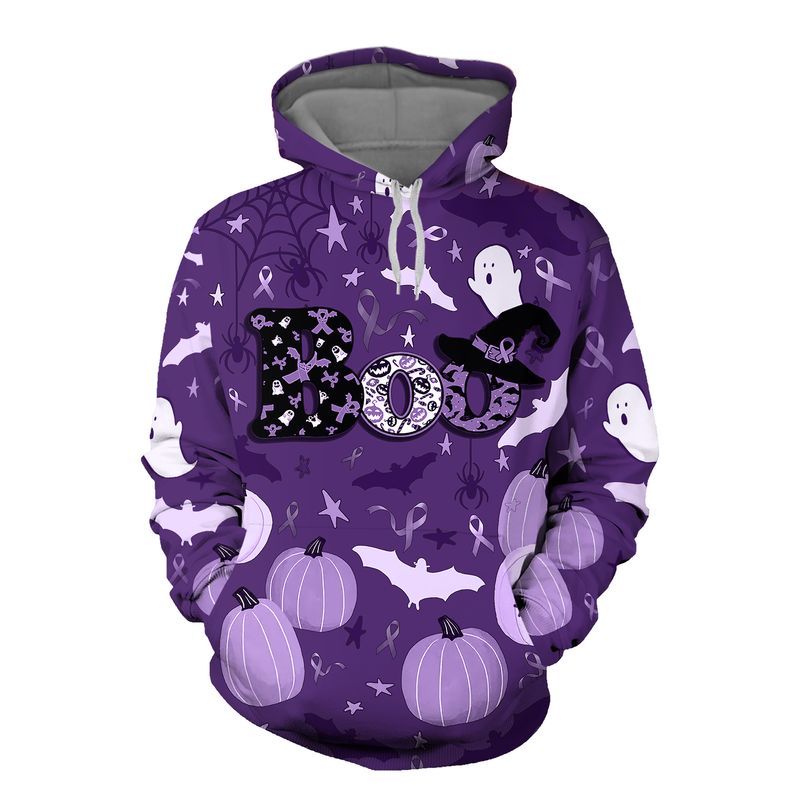 Boo pumpkin Halloween Gynecologic Cancer Awareness 3d shirt, hoodie 6 Boo pumpkin Halloween Gynecologic Cancer Awareness 3d shirt hoodie 1
