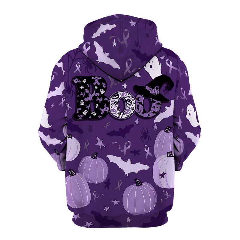 Boo pumpkin Halloween Gynecologic Cancer Awareness 3d shirt, hoodie 5 Boo pumpkin Halloween Gynecologic Cancer Awareness 3d shirt hoodie 2