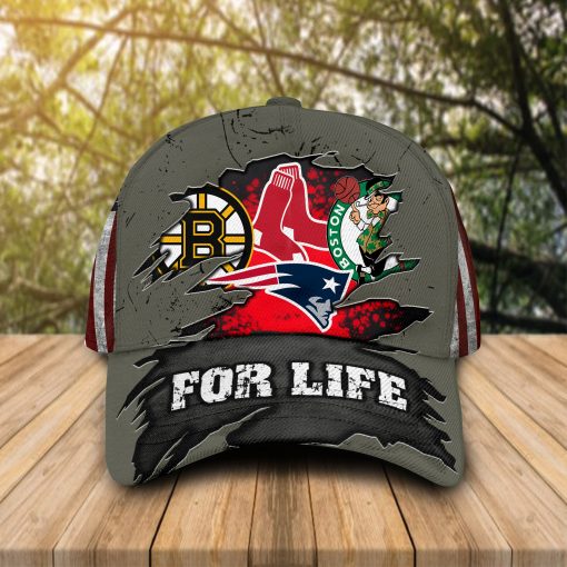 Boston Celtics New England Patriots Boston Bruins Boston Red Sox for life cap hat 4 Boston Celtics New England Patriots Boston Bruins Boston Red Sox for life cap hat 1
