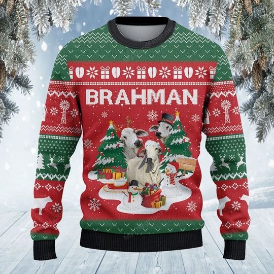 Brahman Cattle Christmas Tree sweater sweatshirt 2