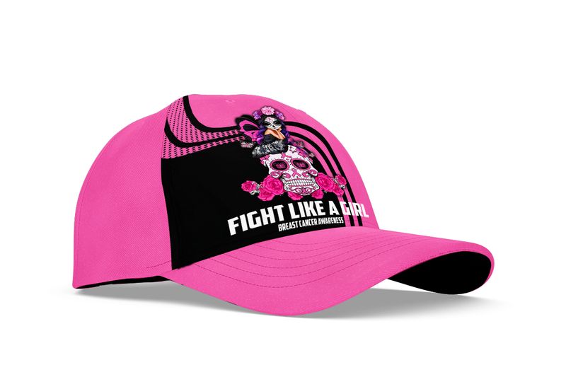 Breast cancer awareness fight like a girl sugar skull fairy cap hat 2 Breast cancer awareness fight like a girl sugar skull fairy cap hat 1