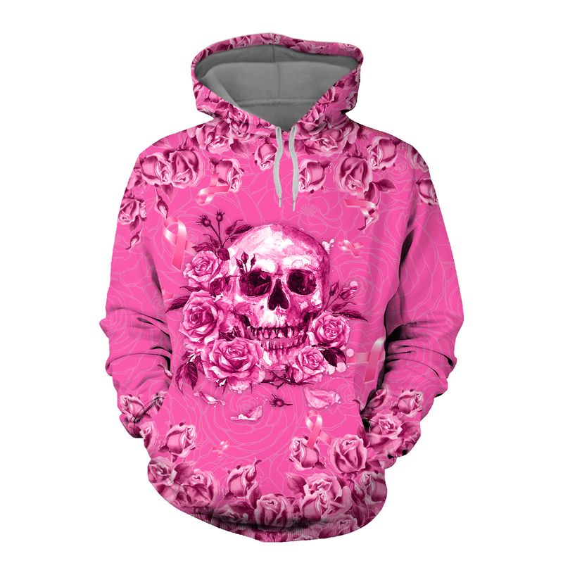 Breast cancer awareness skull flowers 3d shirt, hoodie 1 Breast cancer awareness skull flowers 3d shirt hoodie 1