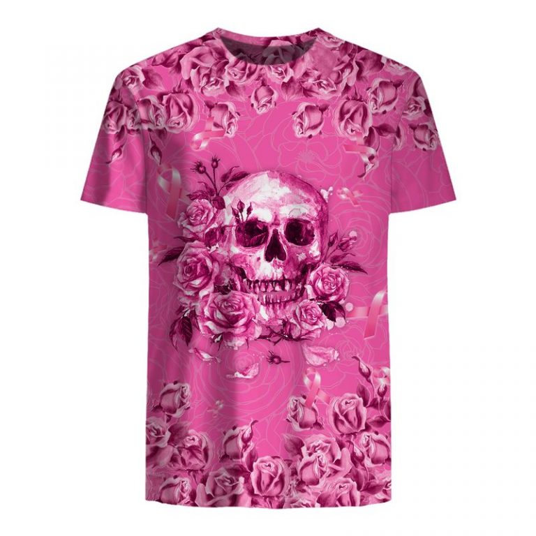 Breast cancer awareness skull flowers 3d shirt, hoodie 3 Breast cancer awareness skull flowers 3d shirt hoodie 3