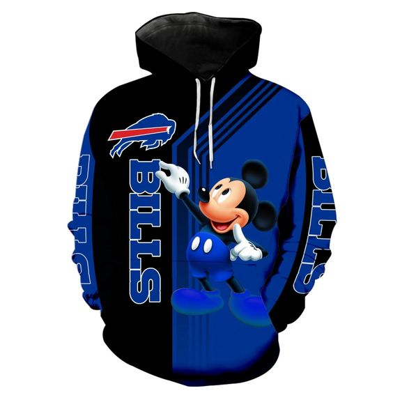 Buffalo Bills Mickey Mouse 3D Hoodie 3 Buffalo Bills Mickey Mouse 3D Hoodie
