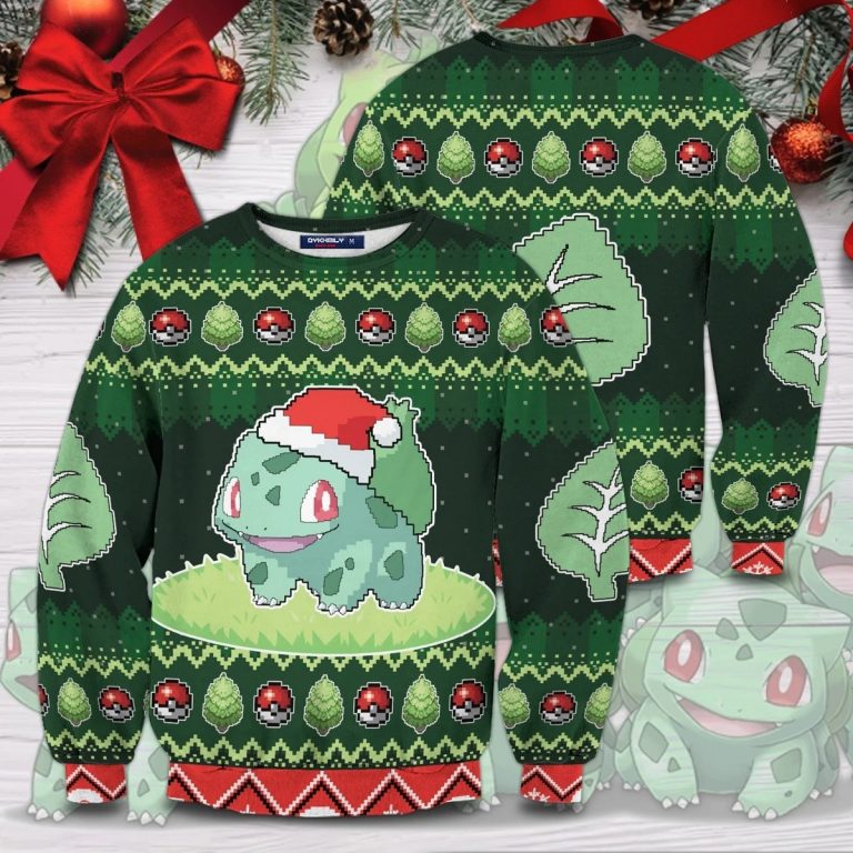 Bulbasaur Pokemon pokeball christmas sweater sweatshirt 4