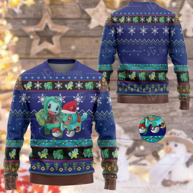 Bulbasaur Squirtle christmas Pokemon sweater sweatshirt 1