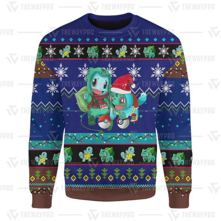 Bulbasaur Squirtle christmas Pokemon sweater sweatshirt 4