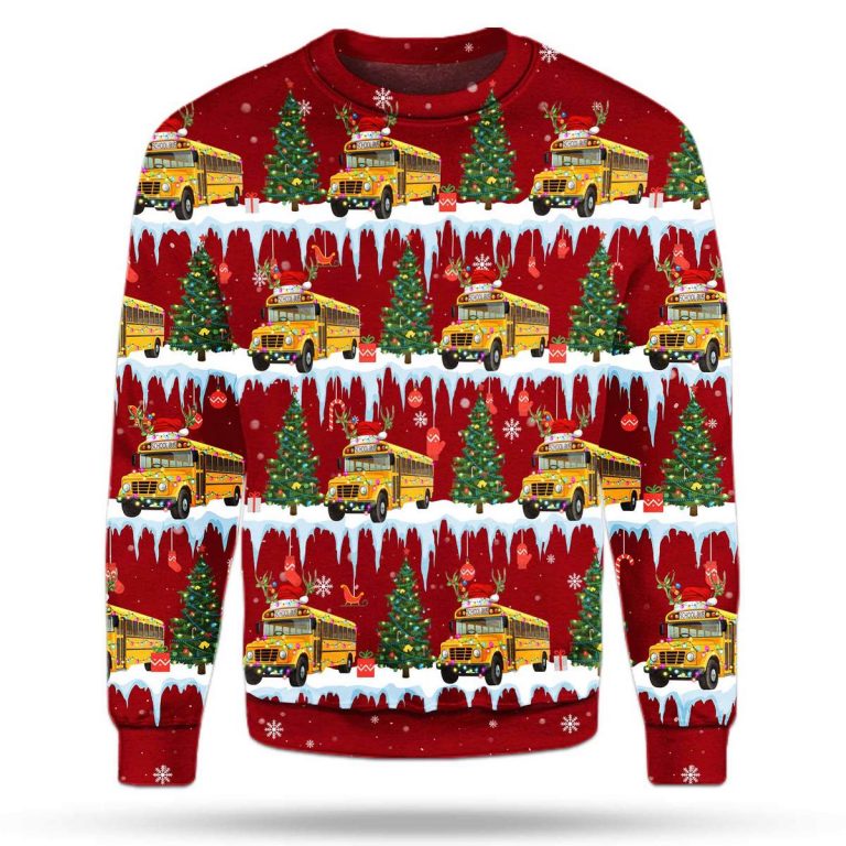 Bus driver Christmas tree red sweatshirt 1