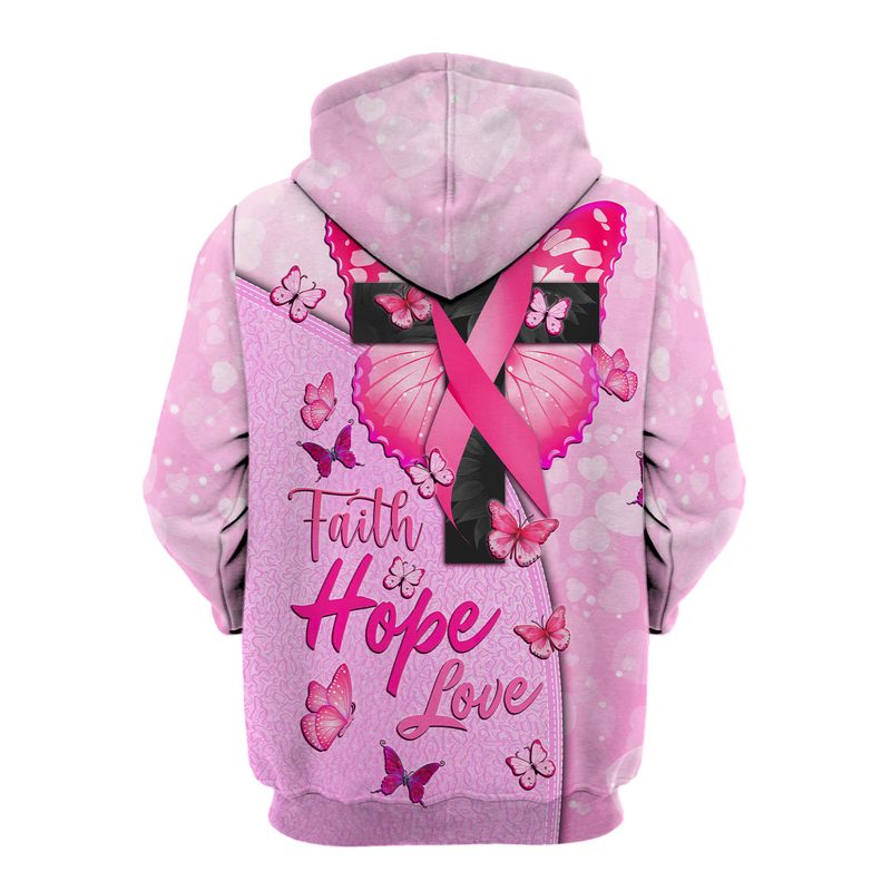 Butterfly cross Breast Cancer Warrior Faith Hope Love 3d shirt, hoodie 3 Butterfly cross Breast Cancer Warrior Faith Hope Love 3d shirt hoodie 2