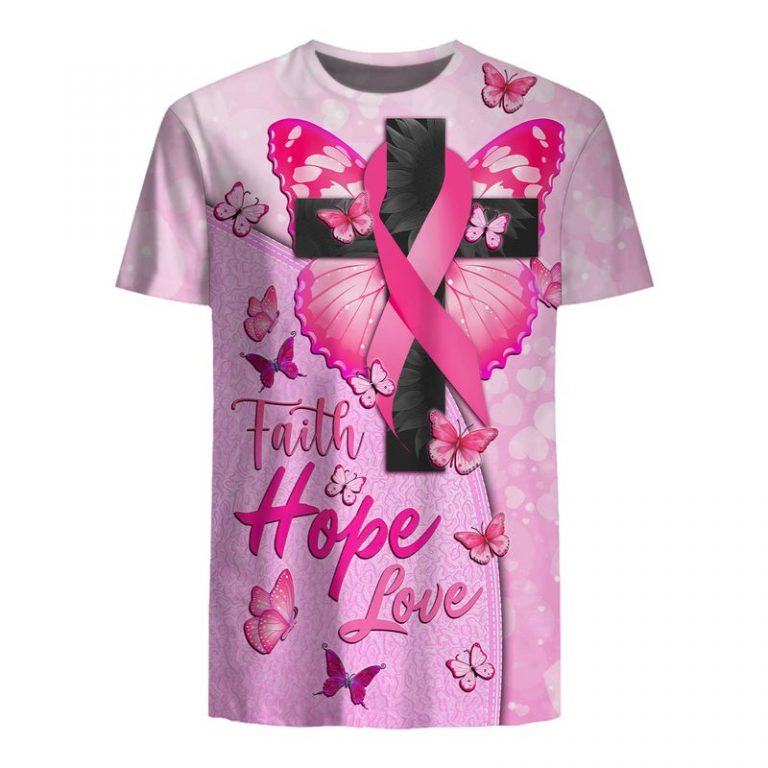 Butterfly cross Breast Cancer Warrior Faith Hope Love 3d shirt, hoodie 3 Butterfly cross Breast Cancer Warrior Faith Hope Love 3d shirt hoodie 3