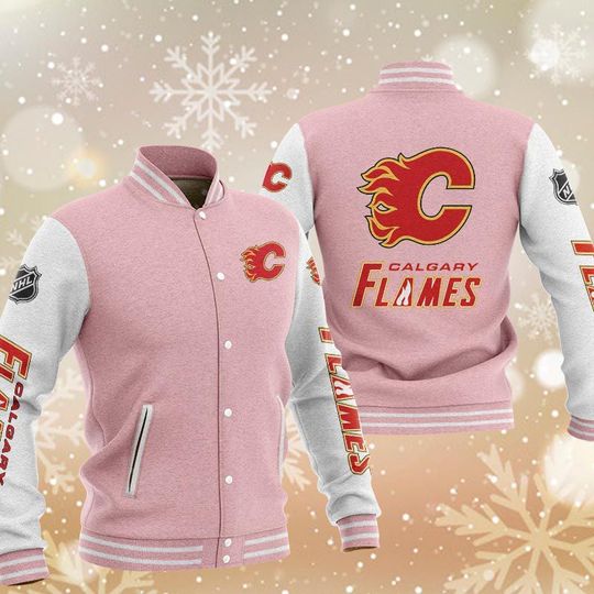 Calgary Flames Varsity Baseball Jacket4